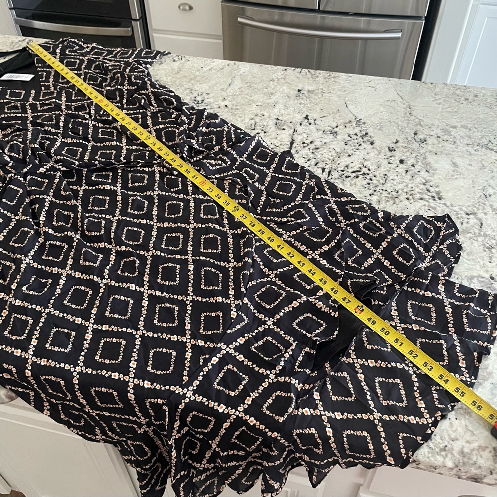 Torrid Black Floral Geometric Maxi Georgette Surplice Hi-Low Dress 3X NWT - Picture 12 of 16